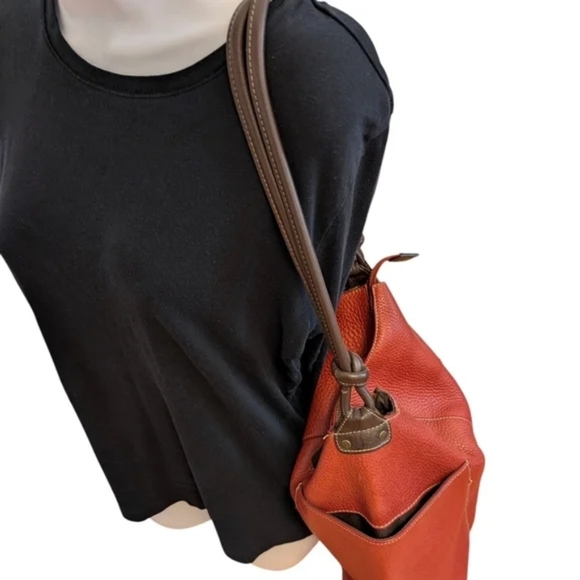 SUNDANCE Red Leather Slouch Bag Large Shoulder Purse Pockets Slouch - Picture 6 of 8